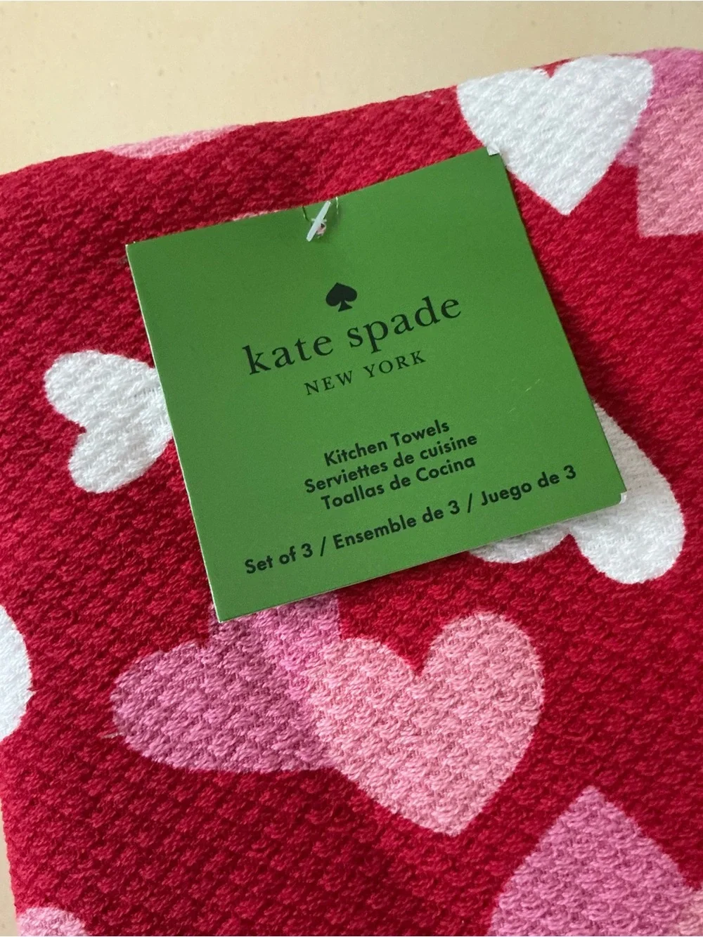 NWT Set/3 Valentine Hearts Design Kitchen Dish Towels 💕